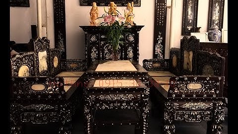 BỘ GHẾ TRƯỜNG KỶ TAM SƠN - CẨN ỐC XÀ CỪ 7 MÀU - 5 MẶT. ĐỒ CỔ XƯA RẤT ĐẸP, QUÝ HIẾM