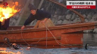 【速報】宇治川の鵜飼、始まる 川面を彩るかがり火