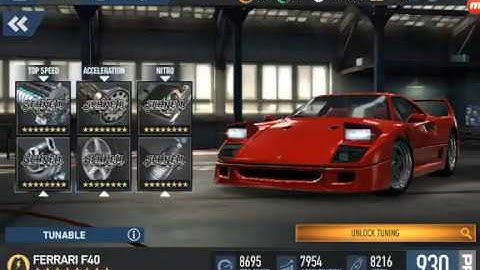 NFS No Limits - Ferrari F40 (Maxed + Tuning)