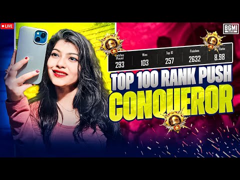 CONQUEROR TOP 100 RANK PUSH  #shorts #bgmilive  #bgmi