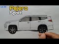 Drawing Pajero sport || white pajero sport