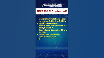 NEET SS 2025 dates out! #shorts #neet #neetss