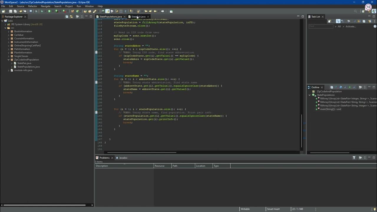 Java Lab Zip code and population (generic types) YouTube