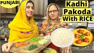 COOKING KADHI PAKODA WITH RICE WITH MY MOTHER IN LAW | Kadi Pakoda Recipe | KADHI PAKORA RECIPE