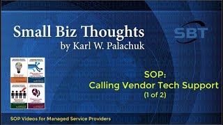 SOP: Vendor Support (1 of 2)