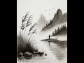 Beautiful Nature Scenery Landscape Drawing | Easy Pencil Sketch for Beginners