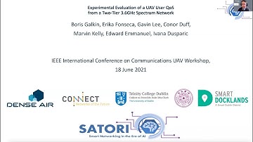 Experimental Evaluation of a UAV User QoS from a Two-Tier 3.6 GHz Spectrum Network
