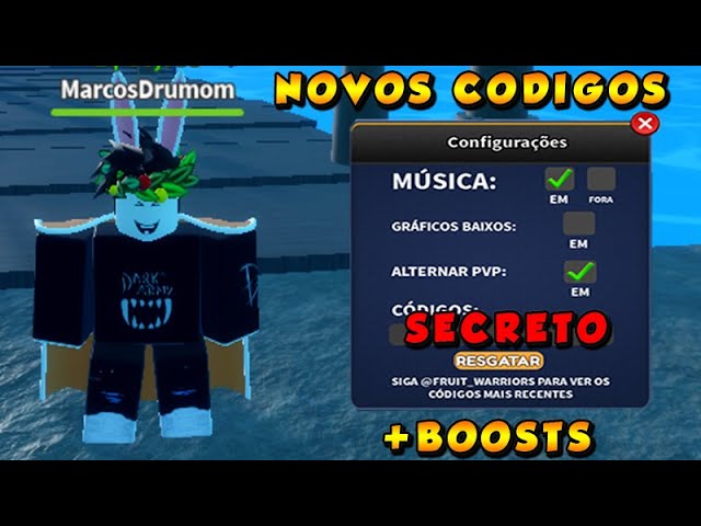 Roblox - Fruit Warriors - Lista de códigos e como resgatá-los