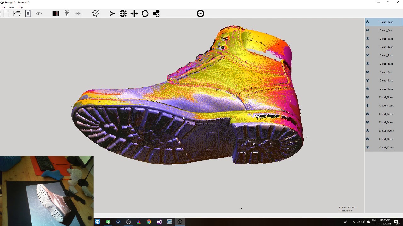 Shoe last 3D scanning demo with fast alignment