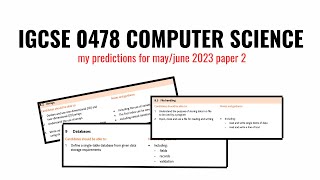 My prediction for the May/June 2023 Paper 2 | IGCSE Computer Science