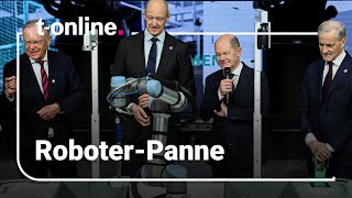 Bundeskanzler Scholz: Panne bei Roboter-Test auf der Hannover Messe