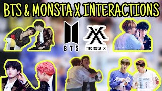 BTS and MONSTA X interactions