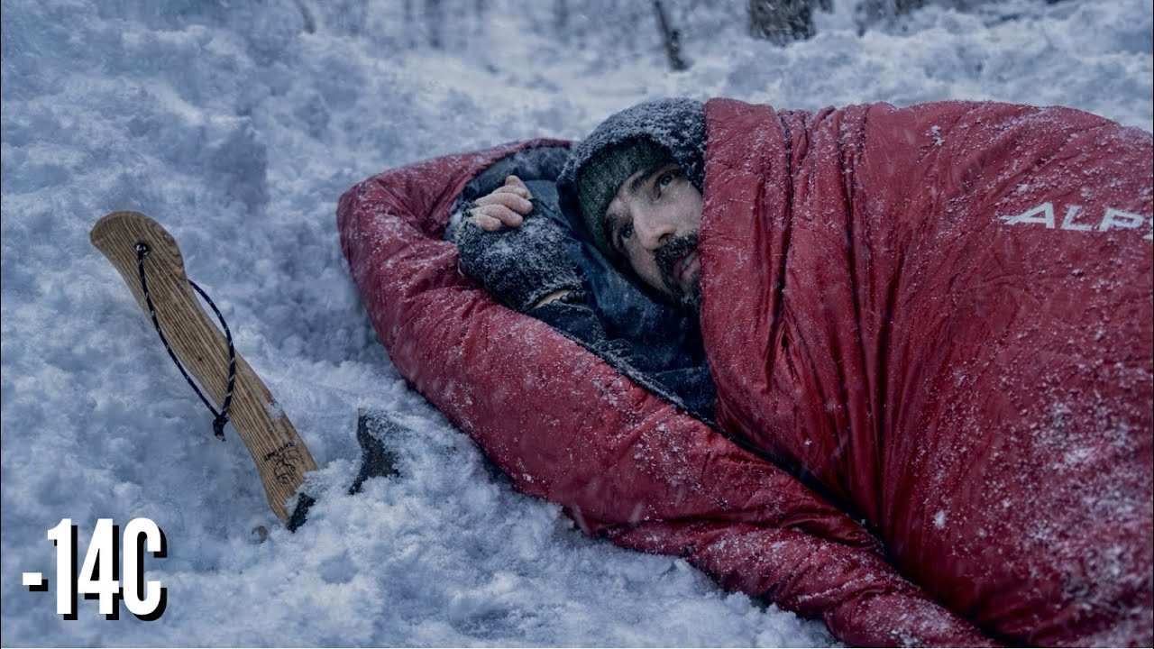 Overnight Winter Camping in -14C - No Tent, No Shelter - YouTube