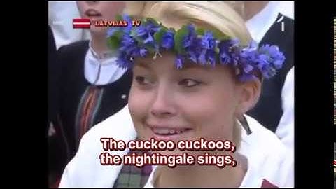 Latvian Song Festival 1990 - "Svešāi zemē" (In A Foreign Land) ENGLISH subtitles/translation