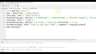 Using Button Group with Guizero