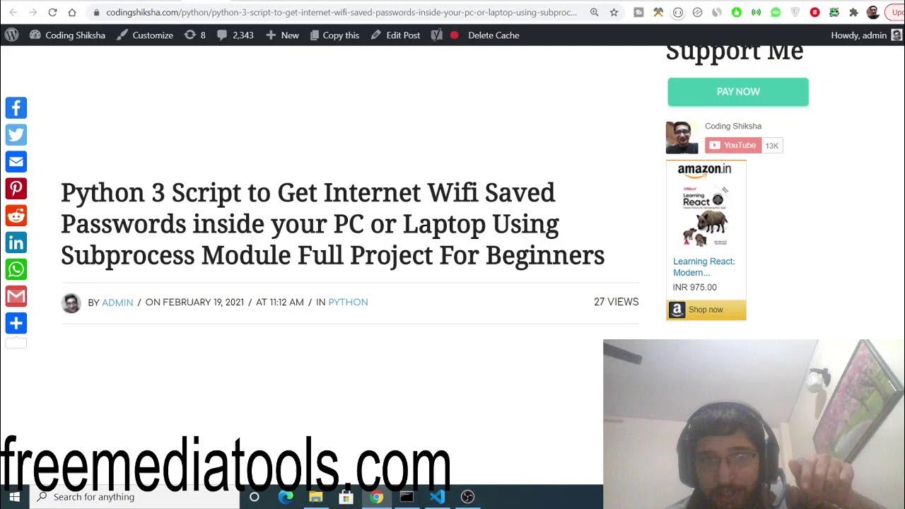 Python 3 Script to Get Internet Wifi Saved Passwords inside your PC or ...