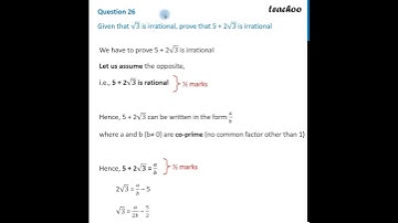 [Class 10] Given √3 is irrational, prove 5 + 2√3 is irrational - Learn within 90 seconds!