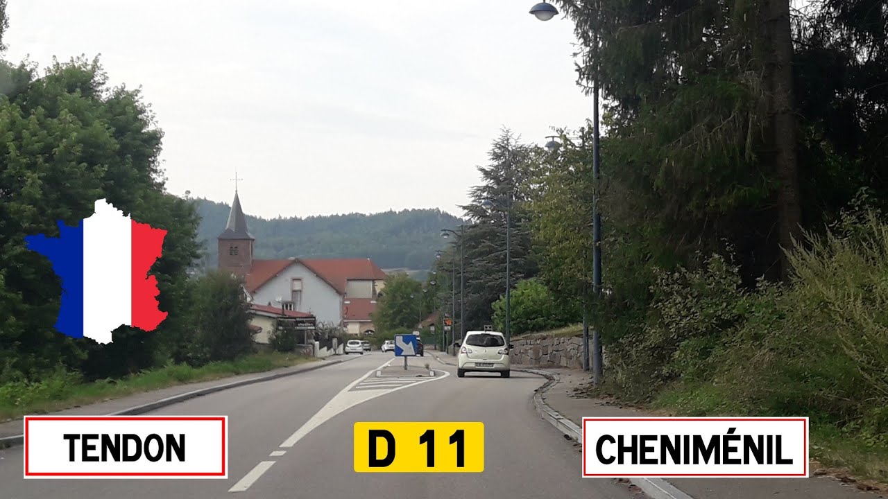 France (F): D11 from Tendon to Cheniménil (Vosges)