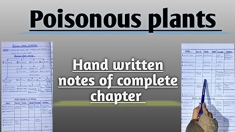Poisonous plants l Full chapter notes l Learn with Aroosa waheed