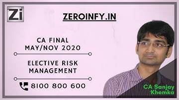 CA Final | New | Elective Risk Management | CA Sanjay Khemka |