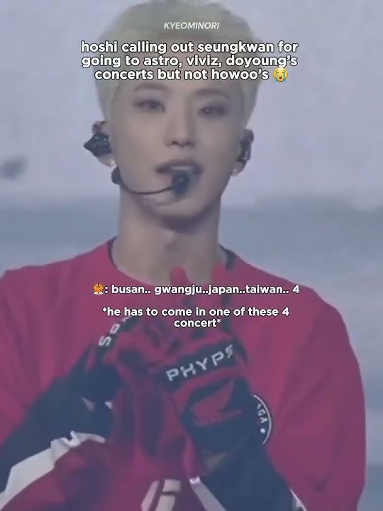 That fake smile on HOSHI's face, seungkwan, you're done🤣 #seventeen#hoshi #woozi #howoo #concert#fyp