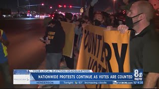 Nationwide protests continue as votes counted
