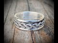 Sterling silver braided rope band ring - Flatwearable Artisan Jewelry