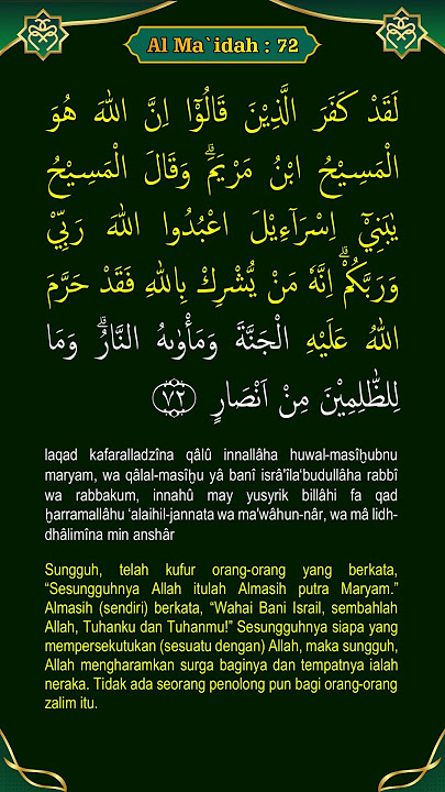 Al Maidah ayat 72