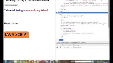 TAMIL STRINGS TRIM METHOD IN JAVASCRIPT DEMO