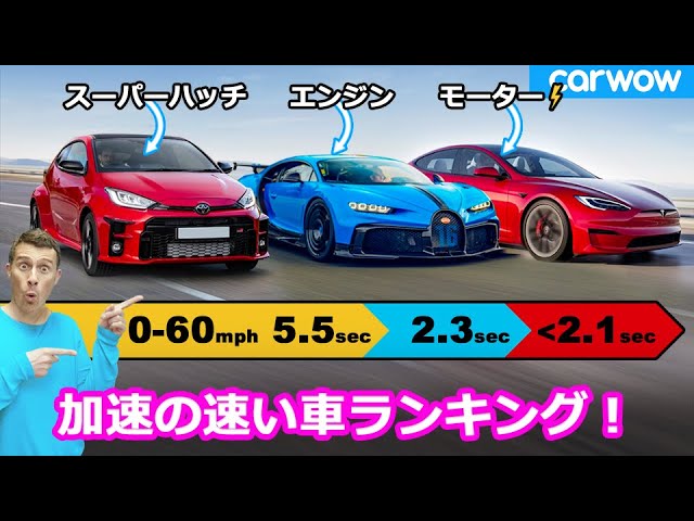 0 100km H 最速の車とは マットがボディタイプごとに加速の速い車をランキング Youtube