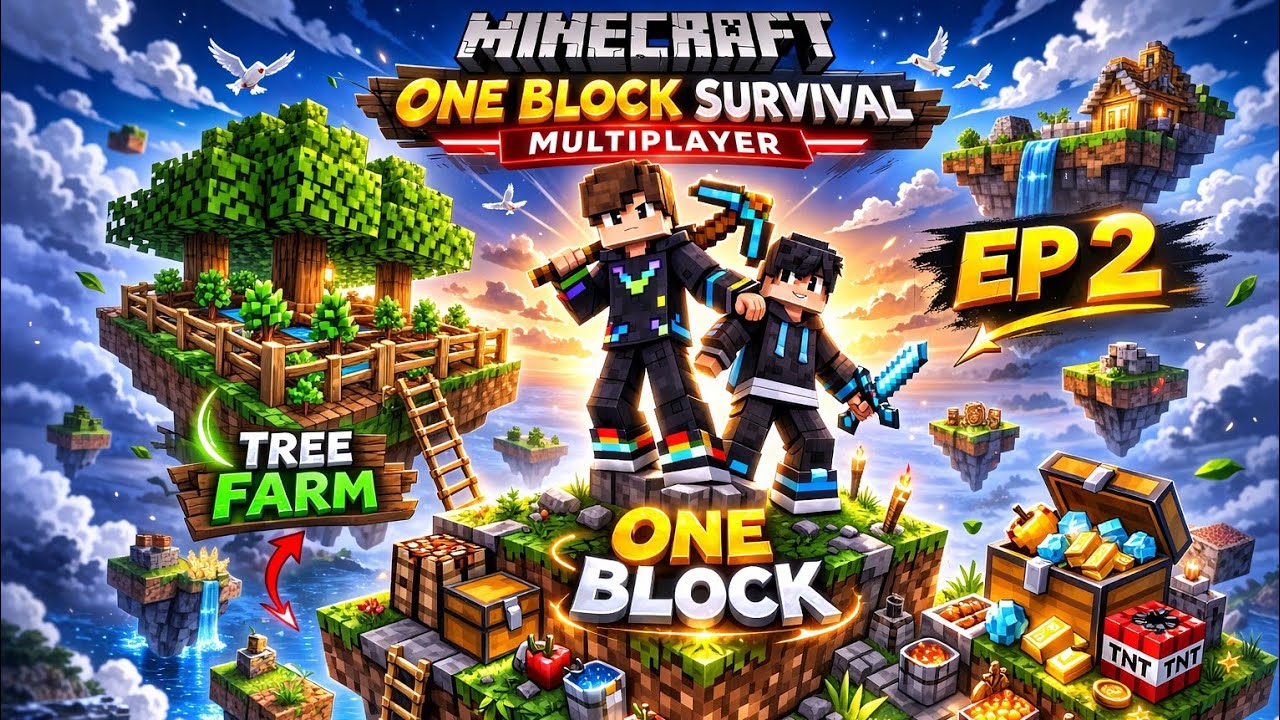 Minecraft One Block Survival Multiplayer Hindi EP2