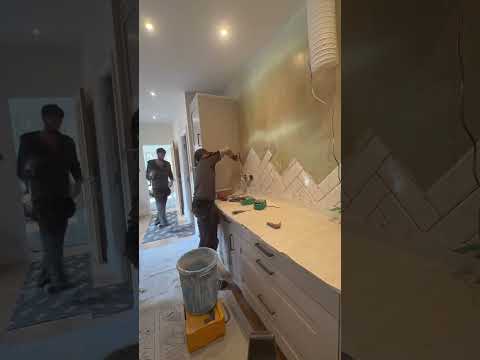 herringbone tiling…. #how #howto #building #home #hack #tips #reels #timelapse #shorts