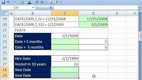 Highline Excel Class 12: DATE functions & Formulas