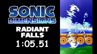Sonic Dimensions v3.1.1: Hyper Sonic Radiant Falls Speedrun - 1:05.51(Skills)