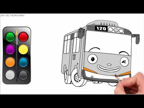 Em học vẽ và tô màu xe buýt | Tô màu xám | How to draw
