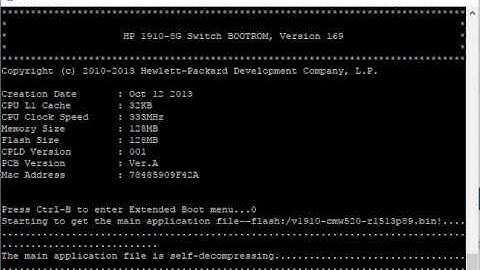 HP 1910-8G Swtich Booting