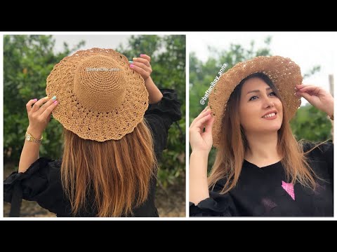      بافت کلاه ساحلی با رافیا