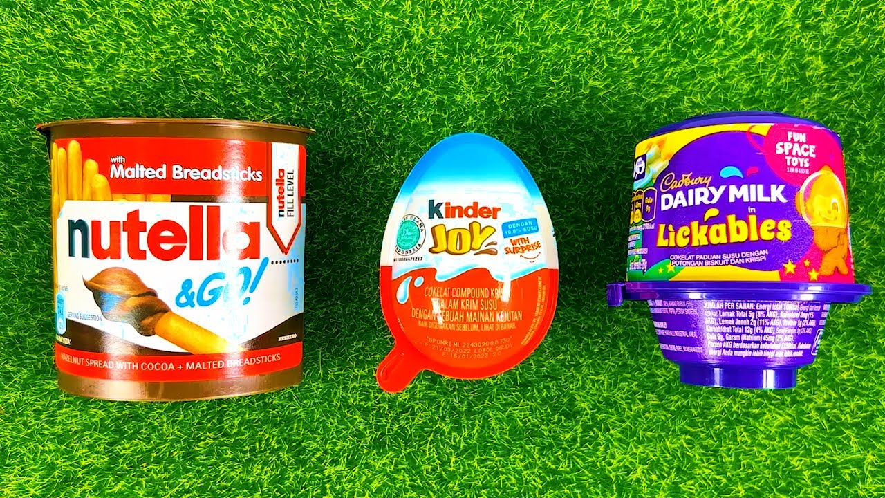 Chocolate Battle ASMR Lick Chocolates Nutella Go vs Kinder Joy vs
