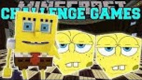 PopularMMOs Pat and Jen Minecraft SPONGEBOB CHALLENGE GAMES   Lucky Block Mod Modded Mini Game