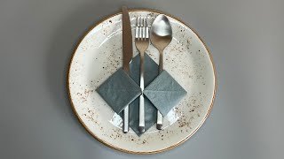 🍽️ Elegant Napkin Folding: Double Pocket for Cutlery 🎀