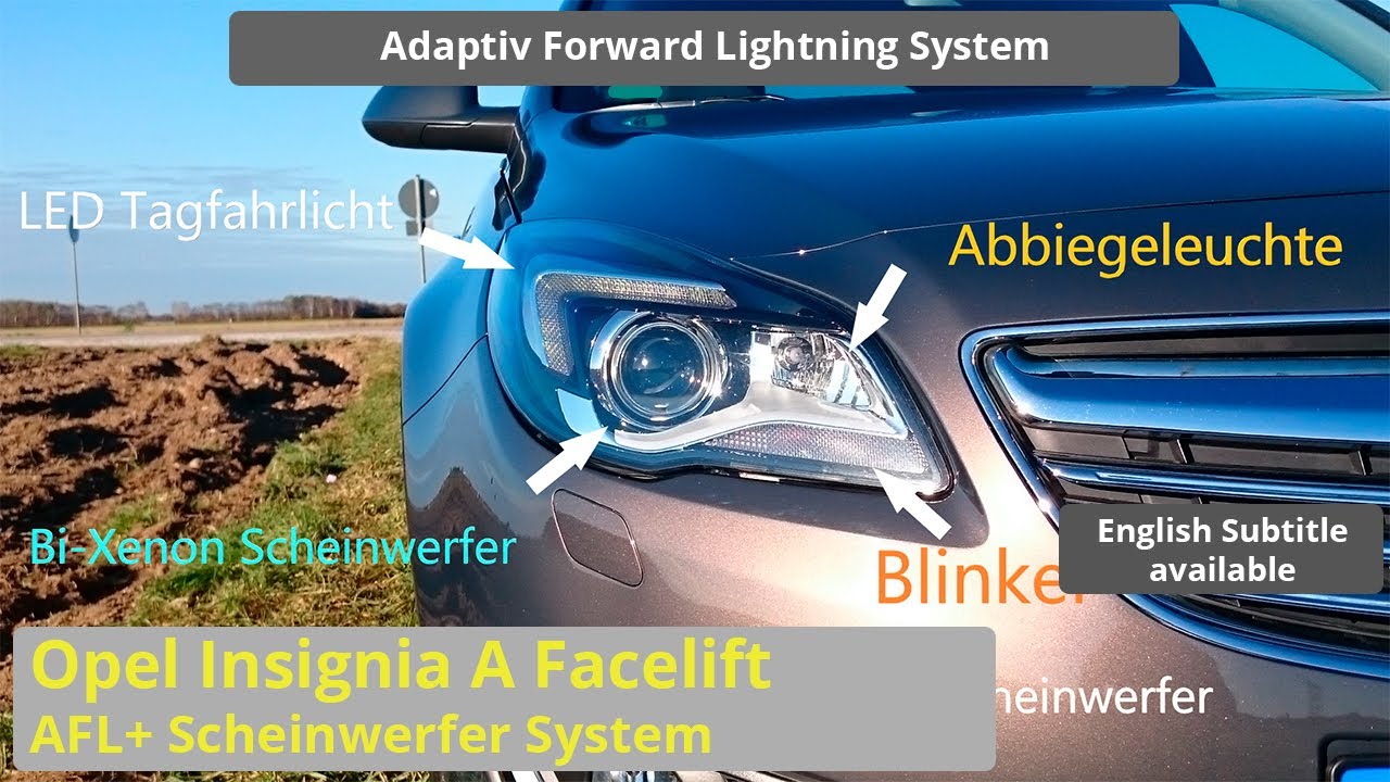 AFL+ headlight system in the Opel Insignia A facelift (Vauxhall