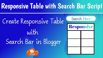 Create Responsive Table with Search Bar in Blogger Script [HTML+CSS+JavaScript]