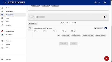 Test Invite Exam Software: How to list questions in the Question Bank