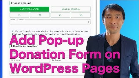 Create a pop up Simplyk donation form with WordPress