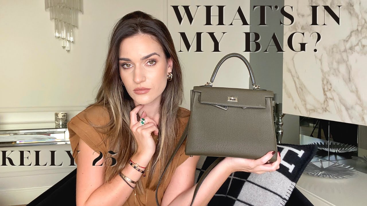 Hermes Kelly 25 Epsom  what's in my bag 