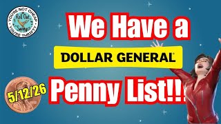 Penny List for May 12th 2026 at Dollar General 