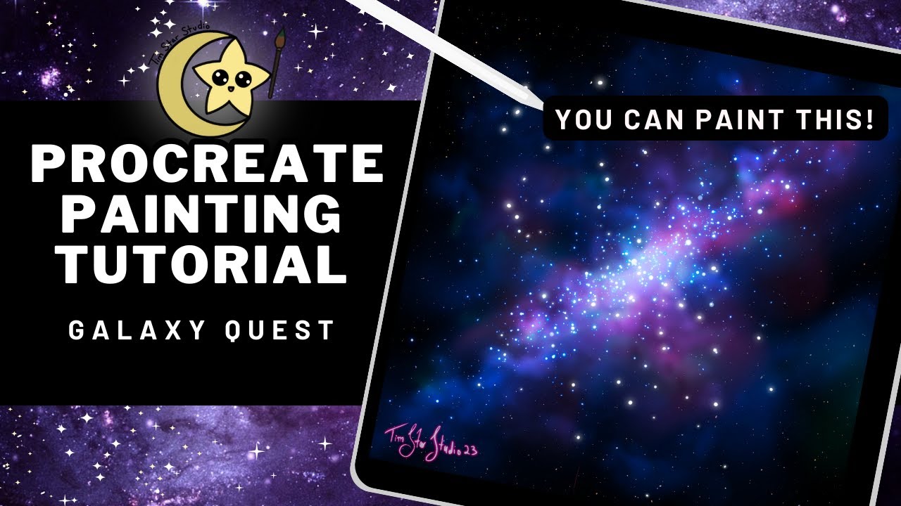 Painting a Galaxy on Procreate! Easy Painting Tutorial! - YouTube