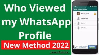 How To Know Who Is Visiting My WhatsApp Profile | Who Viewed My WhatsApp Profile | Learn Exotics screenshot 5