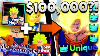 Spending $100,000 To Get Quadruple Unique Vegito in Anime Adventures!