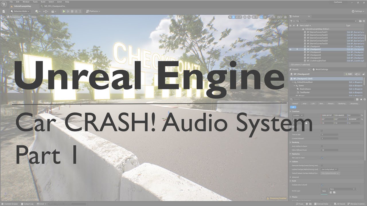 Unreal Engine 5 Car Crash Audio System (Part 1) Sound Design for